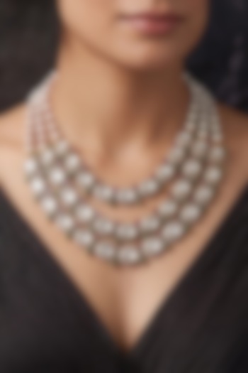 Gold Finish Brass Kavisha Layered Necklace  by Joules By Radhika at Pernia's Pop Up Shop