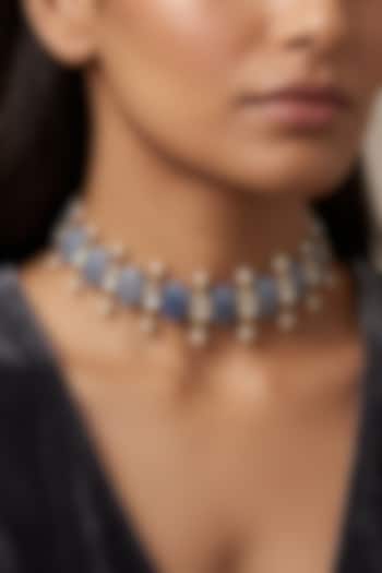 Gold Finish Brass Kavisha Choker Necklace by Joules By Radhika at Pernia's Pop Up Shop