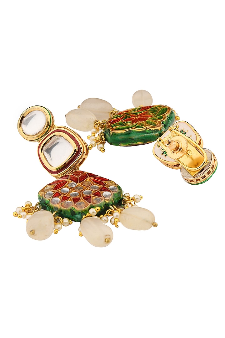 Gold Finish Kundan Choker Necklace Set by Joules By Radhika