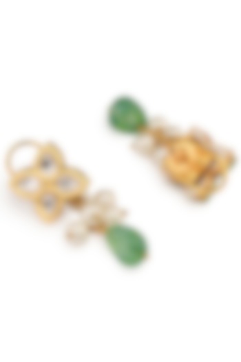Gold Finish Jade Enamelled Necklace Set by Joules By Radhika