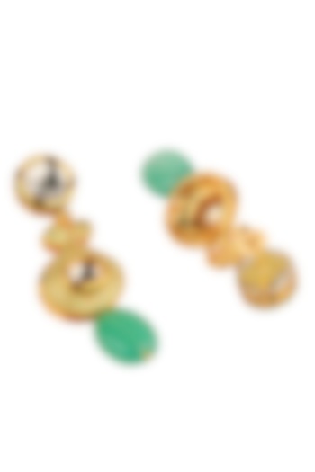 Gold Finish Enamelled Jade Necklace Set by Joules By Radhika
