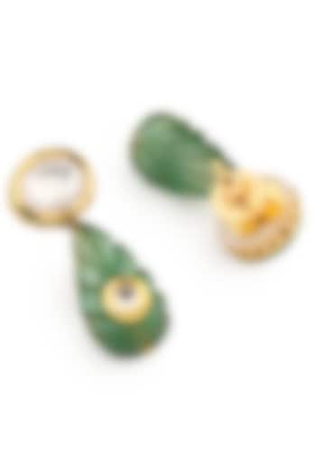 Gold Finish Jade & Shell Pearl Necklace Set by Joules By Radhika