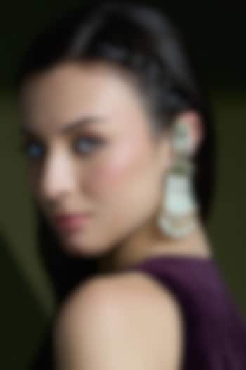 Gold Finish Multi-Colored Kundan Polki Passa Earrings by Joules By Radhika at Pernia's Pop Up Shop