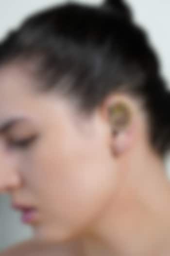 Yellow Gold Finish Ruby Stone Ear cuffs by Joules By Radhika at Pernia's Pop Up Shop