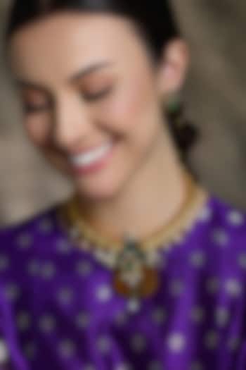 Gold Finish Pearl Necklace Set by Joules By Radhika at Pernia's Pop Up Shop