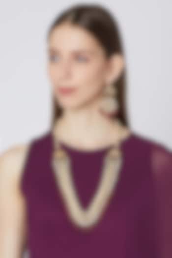Gold Micro Plated Necklace With Pearls by Joules By Radhika