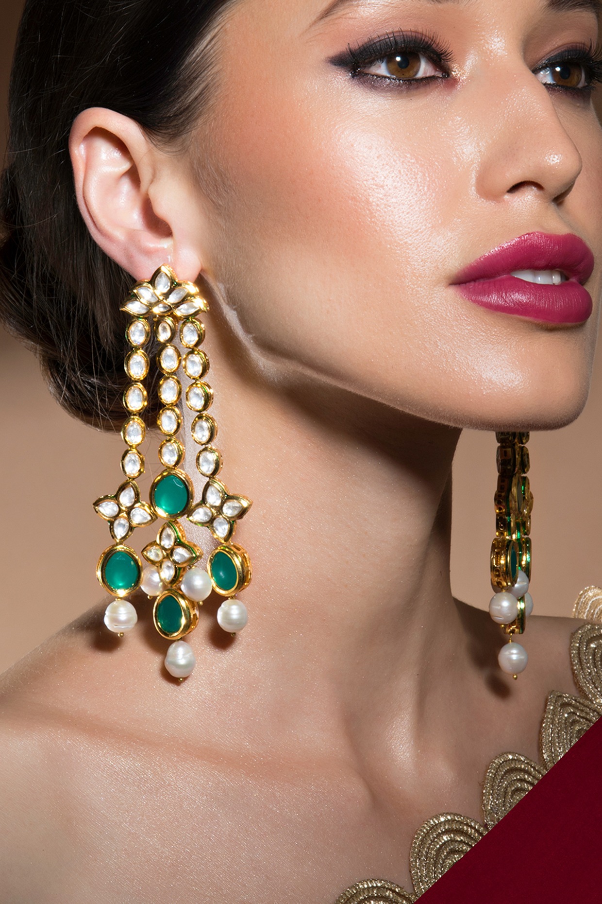 polki kundan earrings