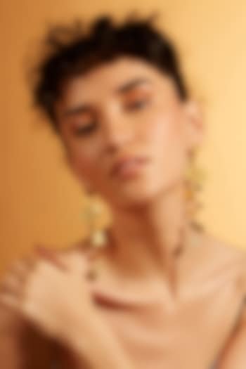 Gold Finish Dangler Earrings by Joules By Radhika