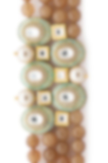 Gold Finish Meenakari Bracelet by Joules By Radhika at Pernia's Pop Up Shop