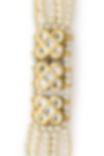 Gold Finish Shell Pearl Bracelet by Joules By Radhika at Pernia's Pop Up Shop