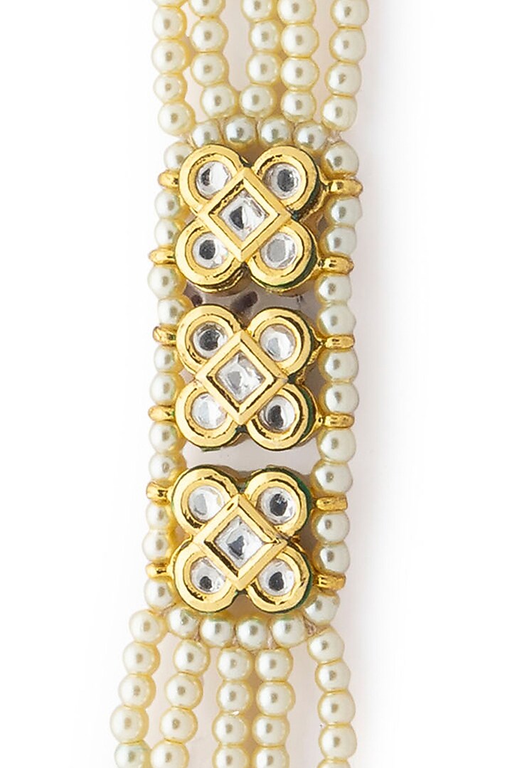 Gold Finish Shell Pearl Bracelet by Joules By Radhika at Pernia's Pop Up Shop