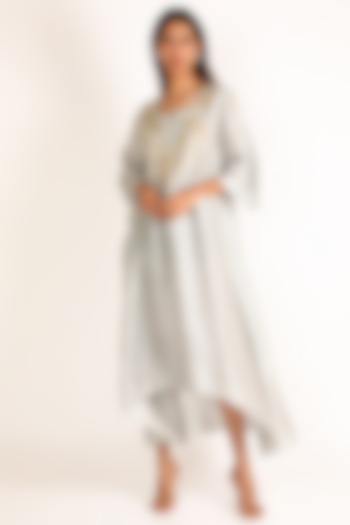 Grey Embroidered High-Low Tunic by July at Pernia's Pop Up Shop