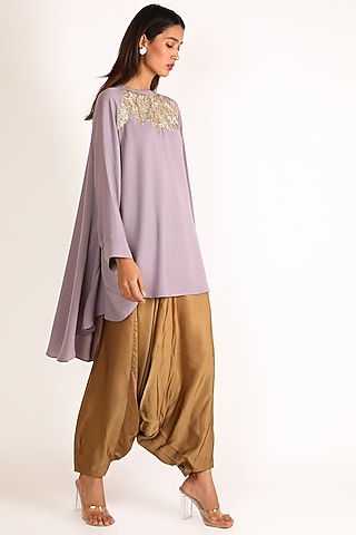 Brown Draped Dhoti Pants by July