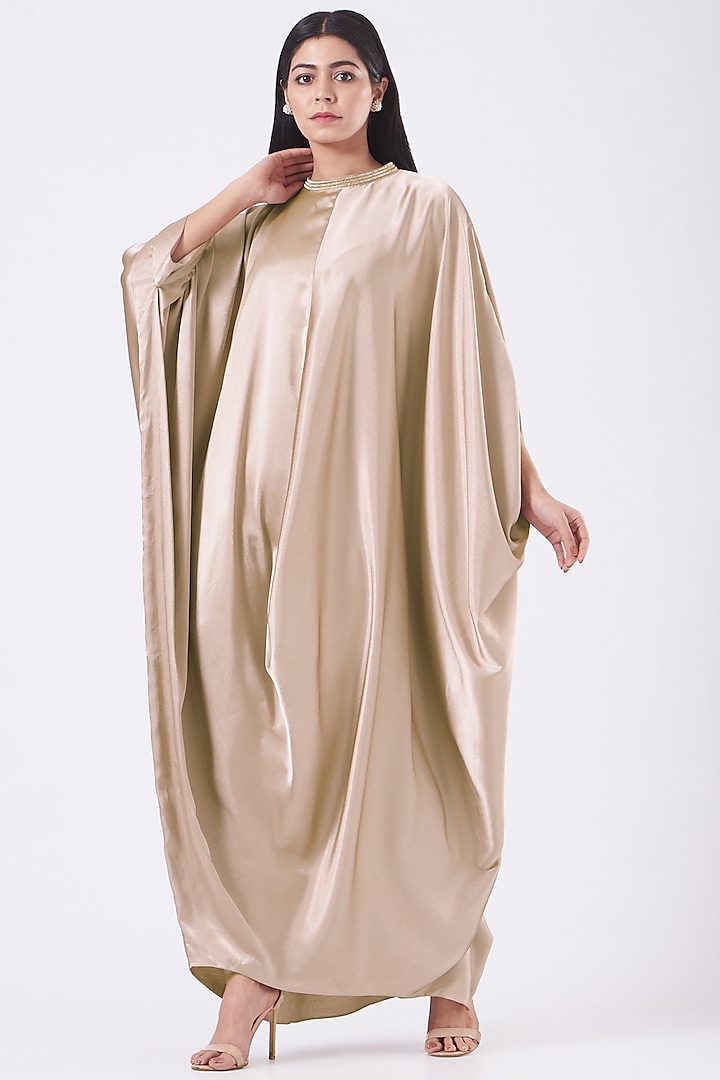 Blush Pink Embellished Cowl Cocoon Dress by July at Pernia's Pop Up Shop