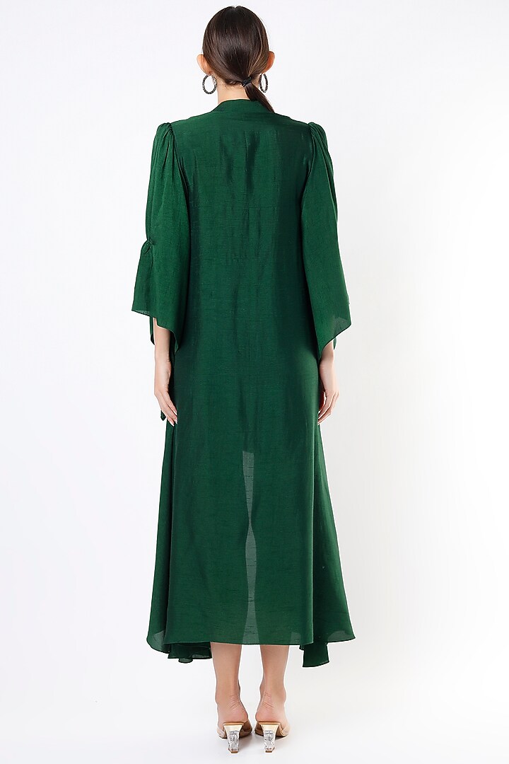 Emerald Green Embroidered High-Low Tunic by July at Pernia's Pop Up Shop