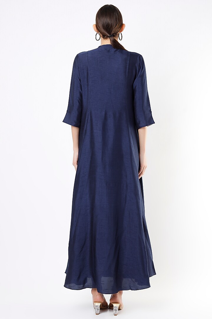 Catalina Blue Hand Embroidered Long Kurta by July at Pernia's Pop Up Shop