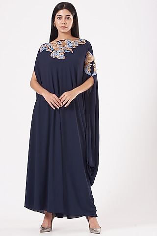 Midnight Blue Embroidered Tunic by July
