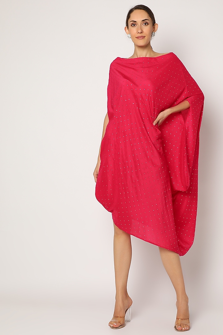 Hot Pink Draped Dress by July at Pernia's Pop Up Shop