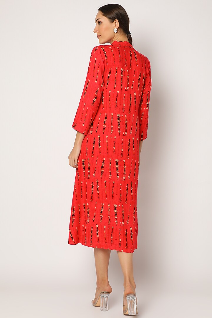 Red Printed A-Line Tunic by July at Pernia's Pop Up Shop