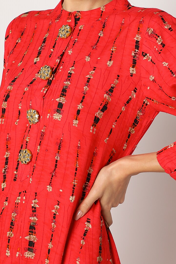 Red Printed A-Line Tunic by July at Pernia's Pop Up Shop