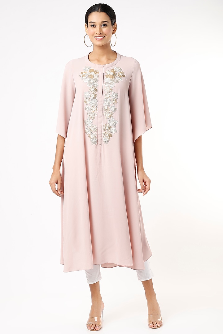 Light Pink Embroidered Kurta by July at Pernia's Pop Up Shop