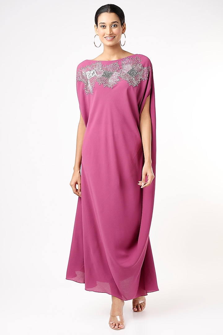 Mauve Embroidered Dress by July