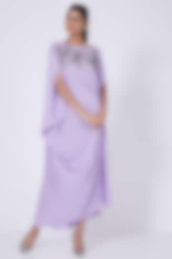 Lavender Zardosi Embroidered Dress by July