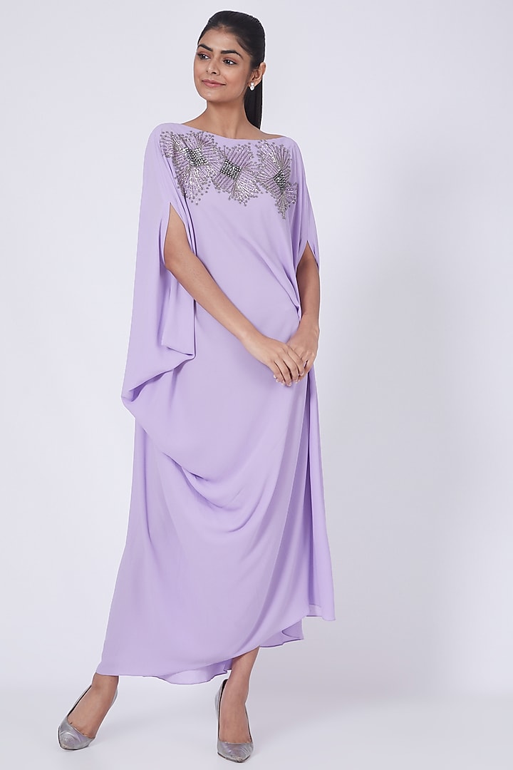 Lavender Zardosi Embroidered Dress by July at Pernia's Pop Up Shop