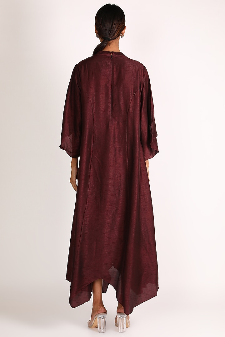 Maroon Embroidered Tunic For Girls by July - Kids at Pernia's Pop Up Shop