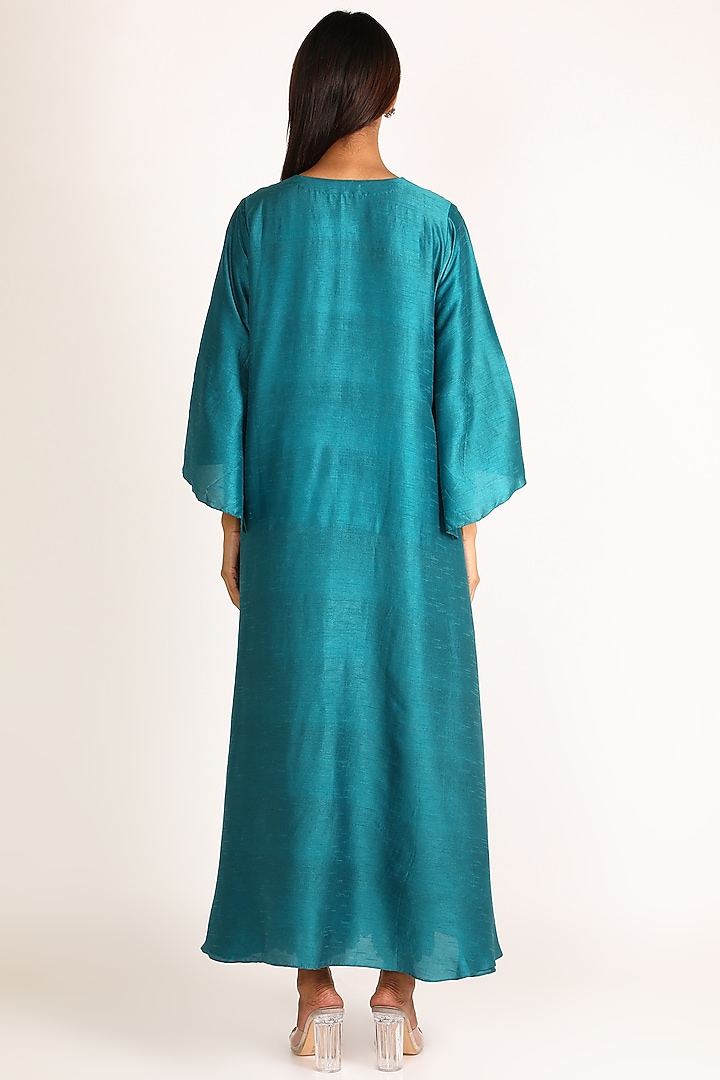 Cobalt Blue Embroidered Tunic Set For Girls by July - Kids at Pernia's Pop Up Shop
