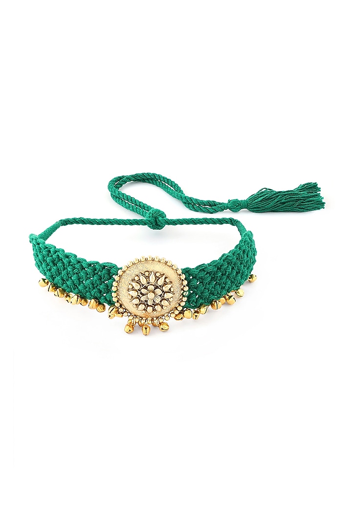 Gold Finish Temple Choker Necklace by Joules By Radhika at Pernia's Pop Up Shop