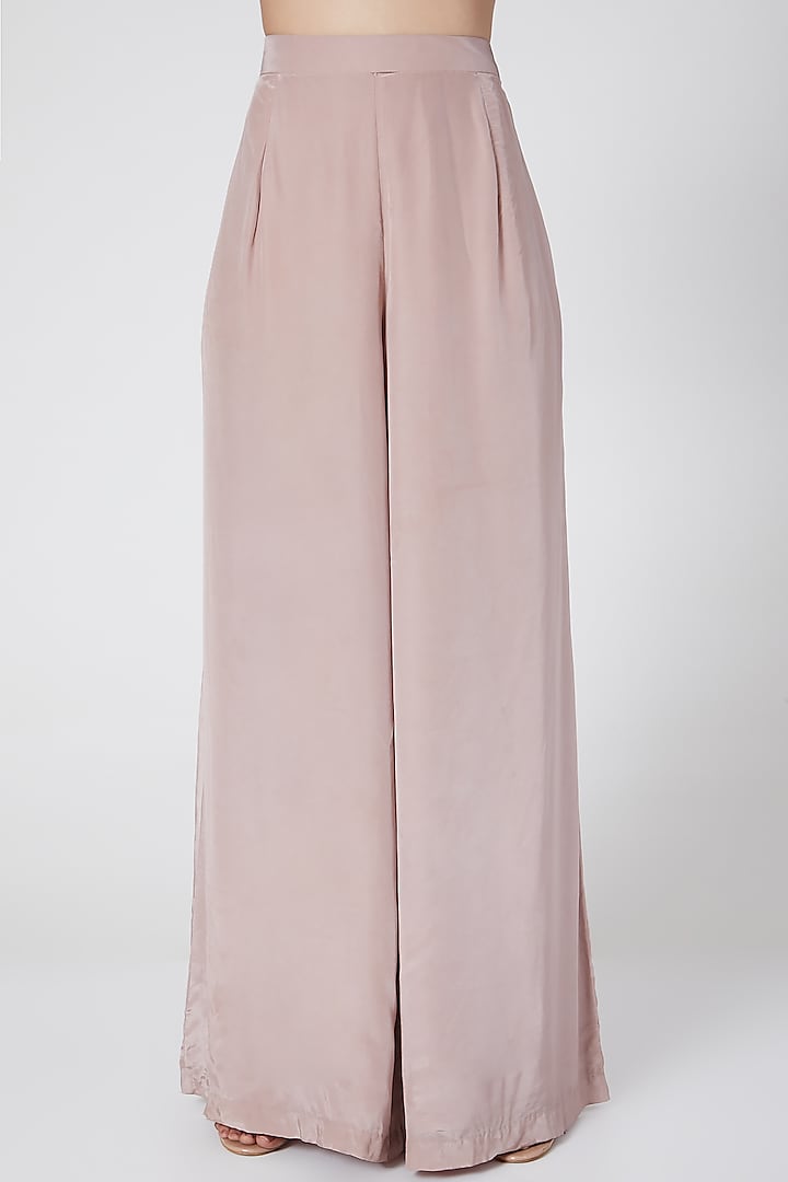 Onion Pink Crepe Embroidered Pants Set by Jade by Ashima at Pernia's Pop Up Shop