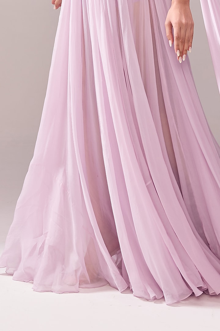 Organza Cutwork Flared Gown