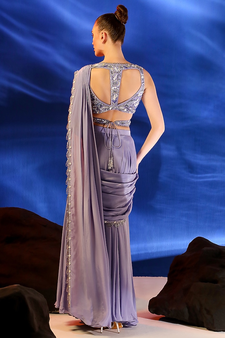 PURPLE DRAPED SAREE