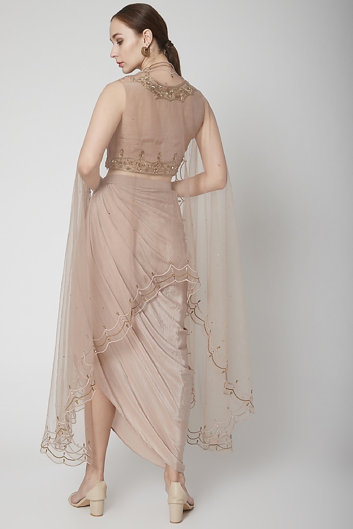 Mauve Embroidered Skirt Set by Jade by Ashima at Pernia's Pop Up Shop