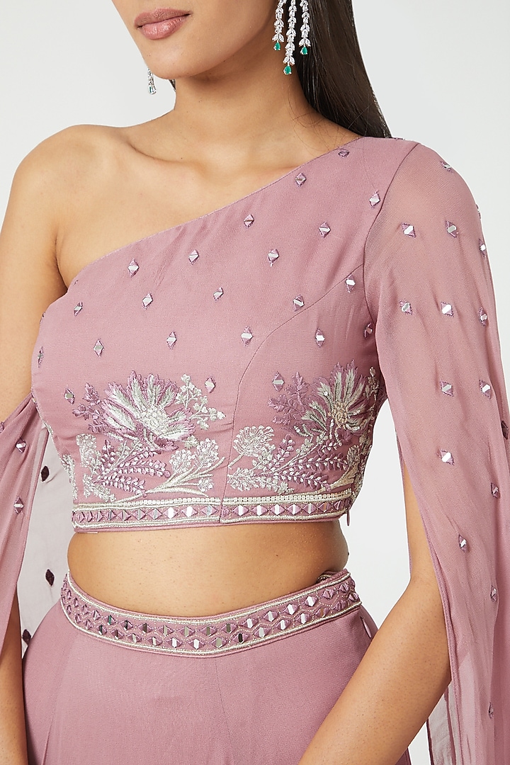 Pink Georgette Skirt Set by Jade by Ashima at Pernia's Pop Up Shop