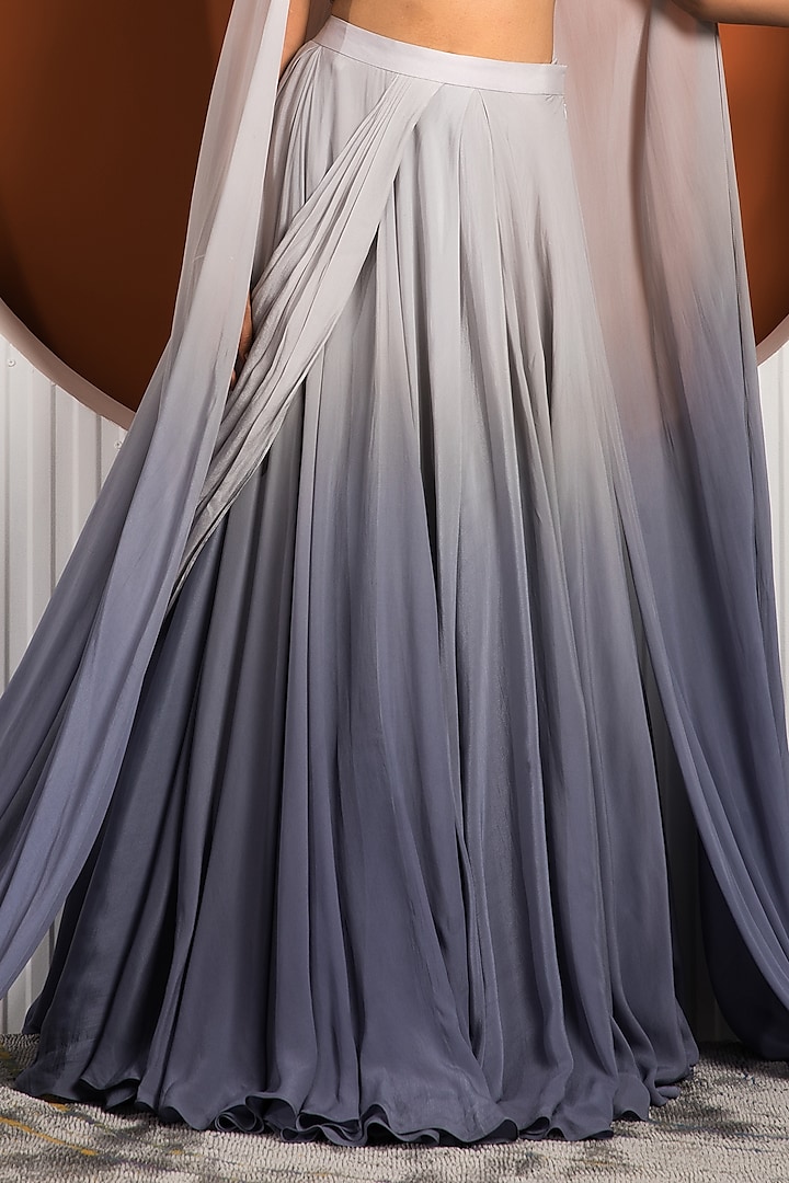 Indigo Ombre Crepe Skirt Set by Jade by Ashima at Pernia's Pop Up Shop