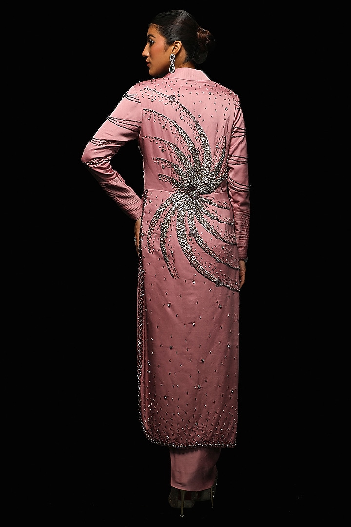 Rose Pink Draped Skirt Set by Jade By Ashima at Pernia's Pop Up Shop
