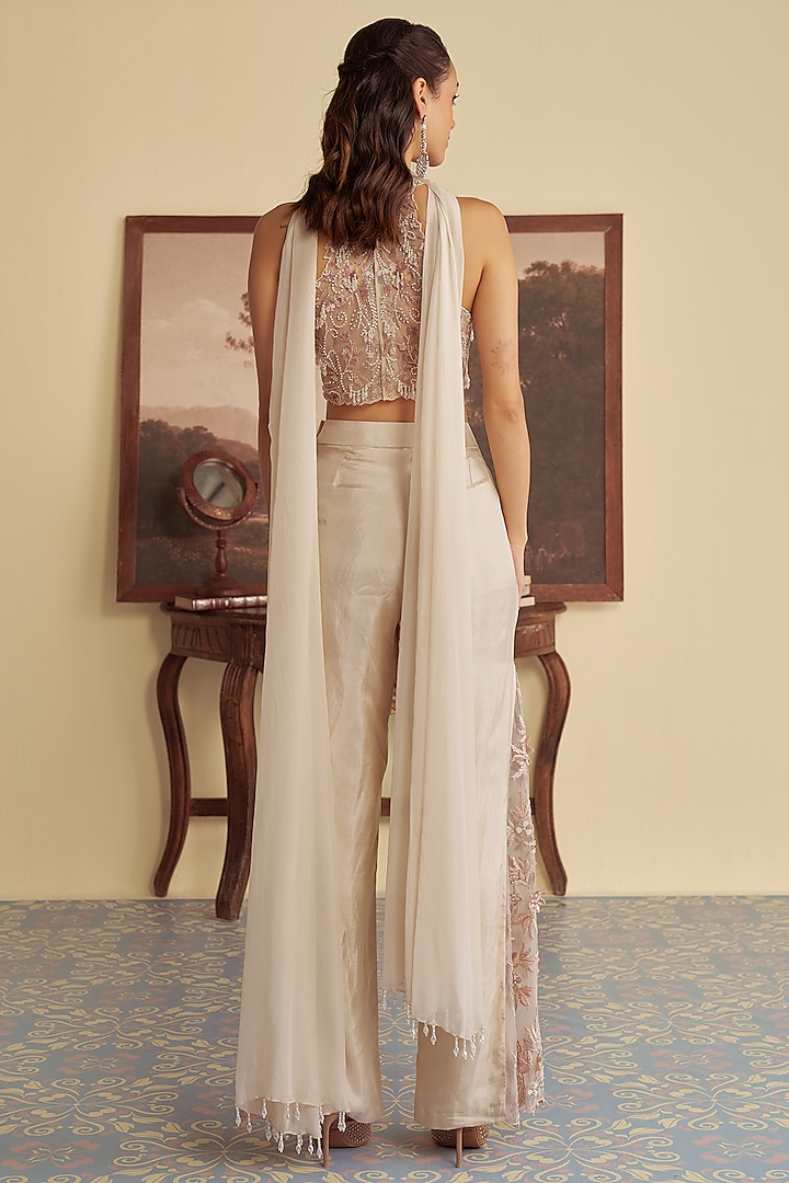 Ivory Net & Opara Wedding Sharara Set by Jade By Ashima at Pernia's Pop Up Shop