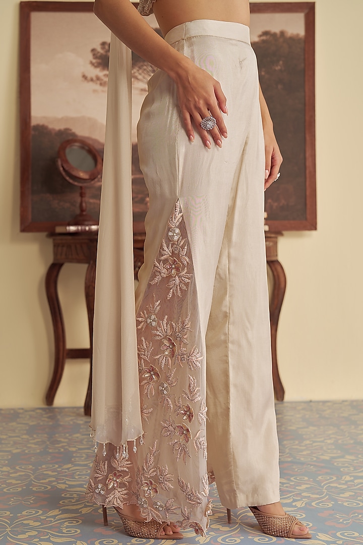 Ivory Net & Opara Wedding Sharara Set by Jade By Ashima at Pernia's Pop Up Shop