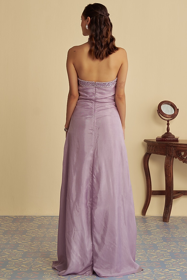 Lavender Organza Aari Embroidered Engagement Gown by Jade By Ashima at Pernia's Pop Up Shop