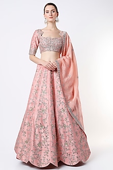 Peach Embroidered Lehenga Set by Jayanti Reddy-POPULAR PRODUCTS AT STORE