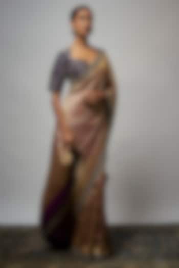 Purple Banarasi Bridal Saree Set by Jayanti Reddy at Pernia's Pop Up Shop