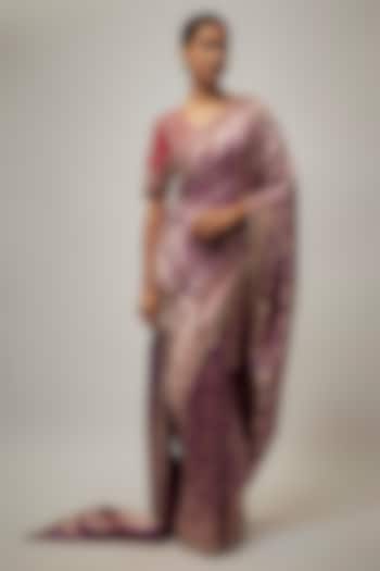 Purple Banarasi Bridal Saree Set by Jayanti Reddy at Pernia's Pop Up Shop