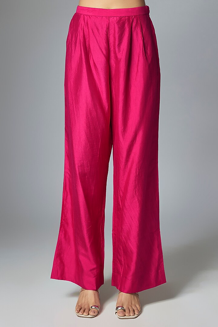 Pink Silk Zardosi Embroidered Kurta Set by Jayanti Reddy at Pernia's Pop Up Shop