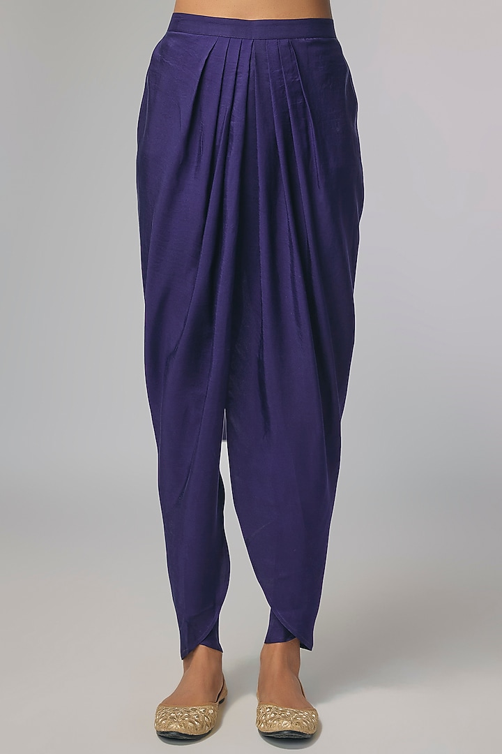 Purple Silk Zardosi Work Kurta Set by Jayanti Reddy at Pernia's Pop Up Shop