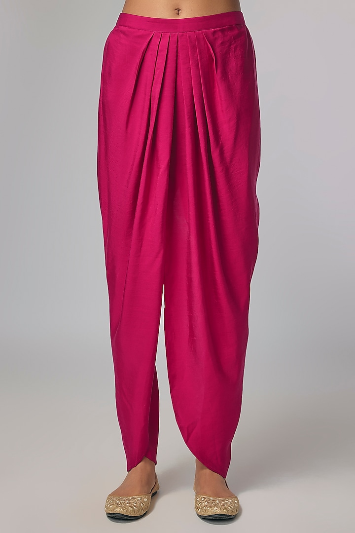 Pink Silk Zardosi Work Kurta Set by Jayanti Reddy at Pernia's Pop Up Shop