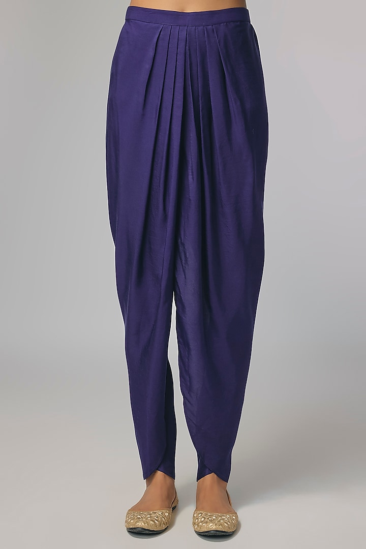 Purple Silk Zardosi Work Kurta Set by Jayanti Reddy at Pernia's Pop Up Shop