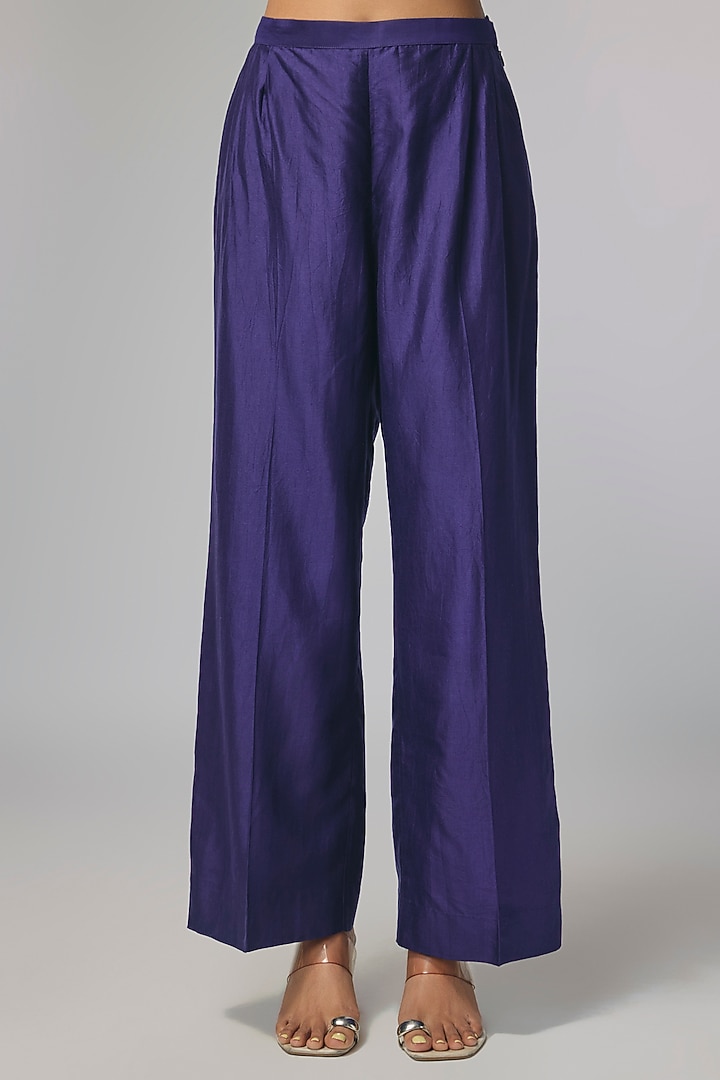 Purple Silk Zardosi Work Wedding Anarkali Set by Jayanti Reddy at Pernia's Pop Up Shop