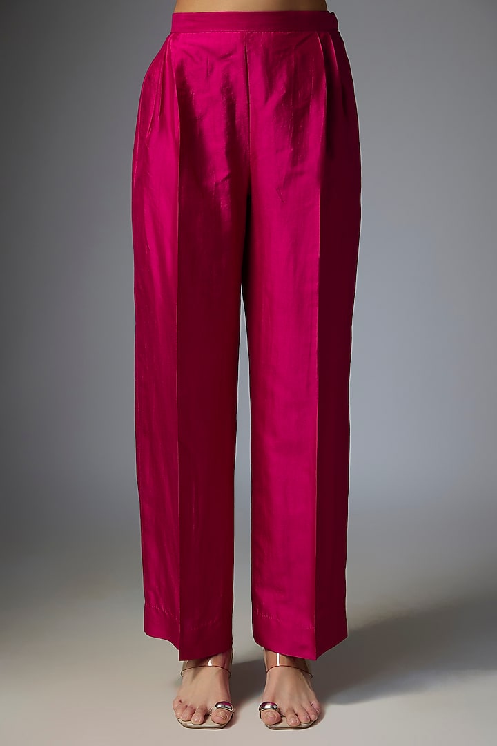 Pink Silk Embroidered Kaftan Set by Jayanti Reddy at Pernia's Pop Up Shop